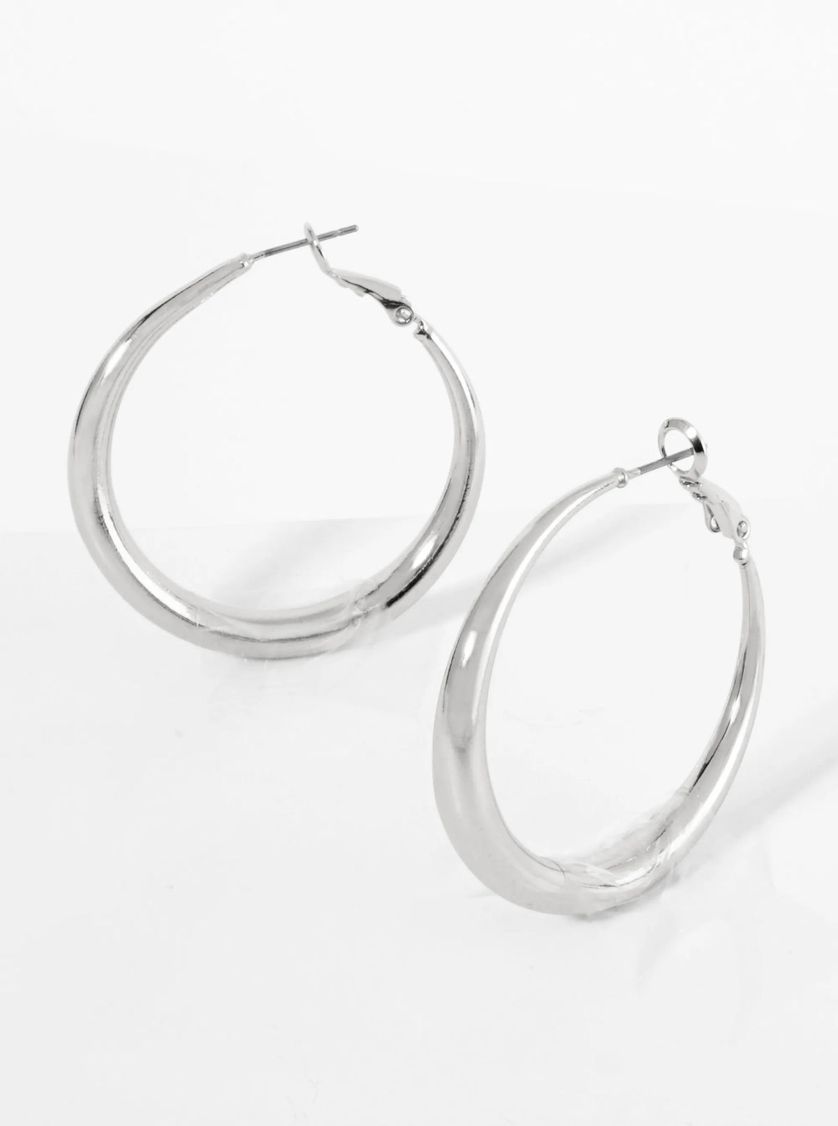 40mm Polished 14K-Gold-Dipped Tapered Classic Hoop Earrings