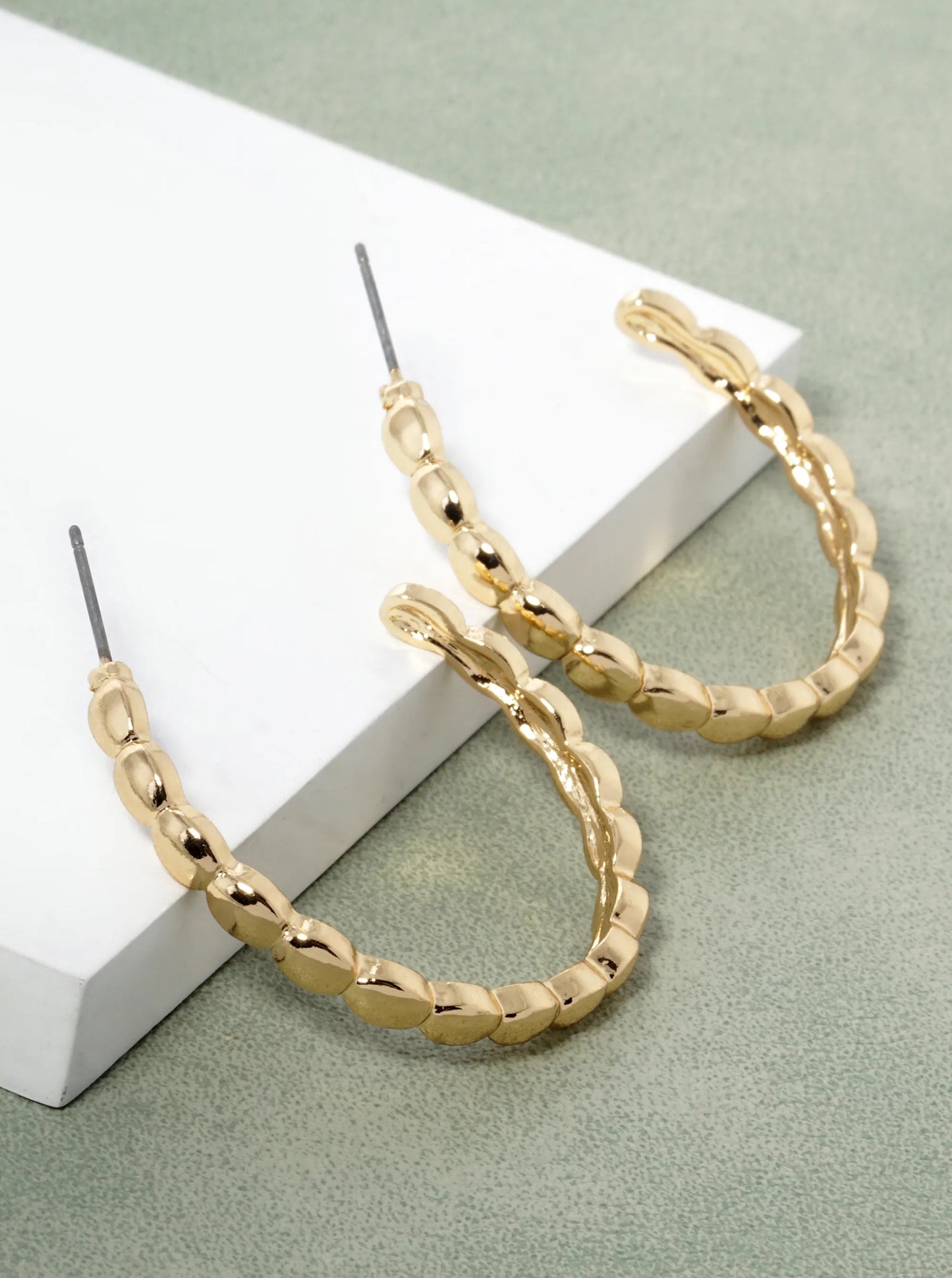 40mm Shiny Ball Hoop Earrings