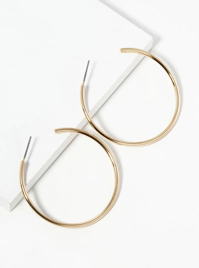 40mm Skinny Brass Hoop Earrings