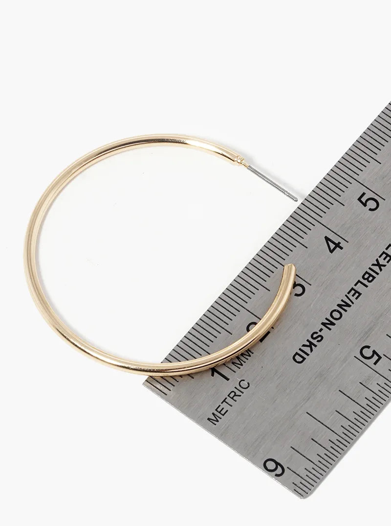 40mm Skinny Brass Hoop Earrings