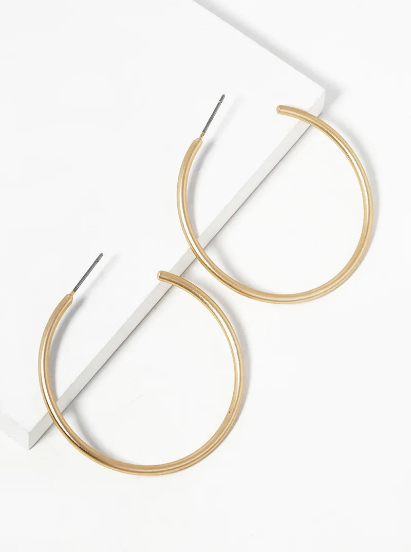 40mm Skinny Brass Hoop Earrings