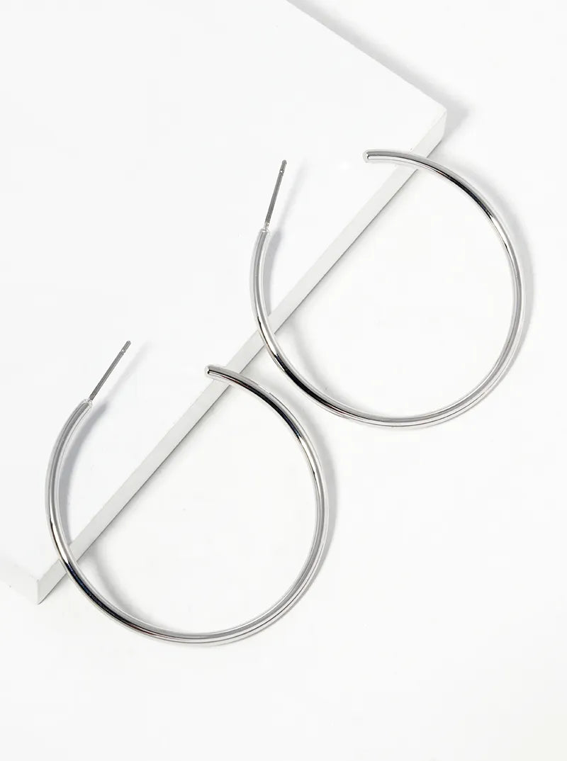 40mm Skinny Brass Hoop Earrings