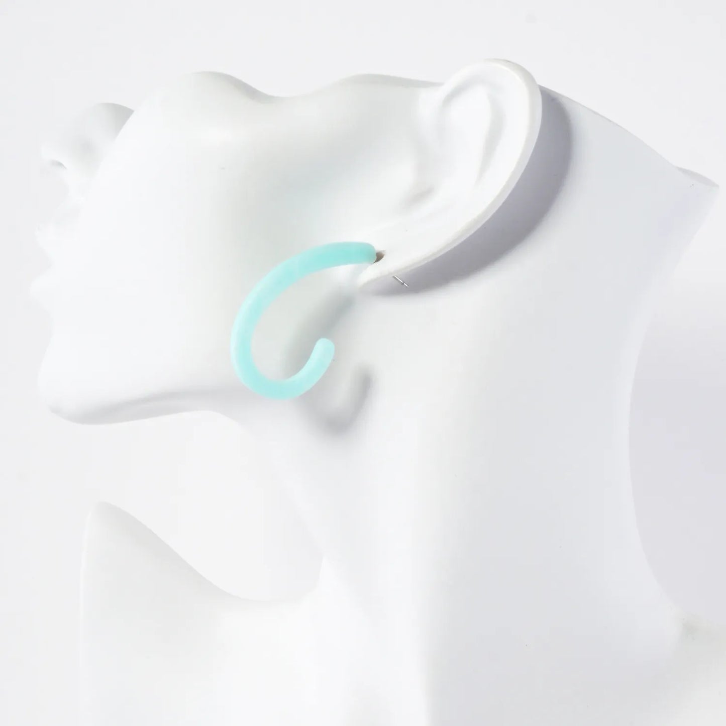 40mm Teardrop Shaped Resin Open Hoop Earrings