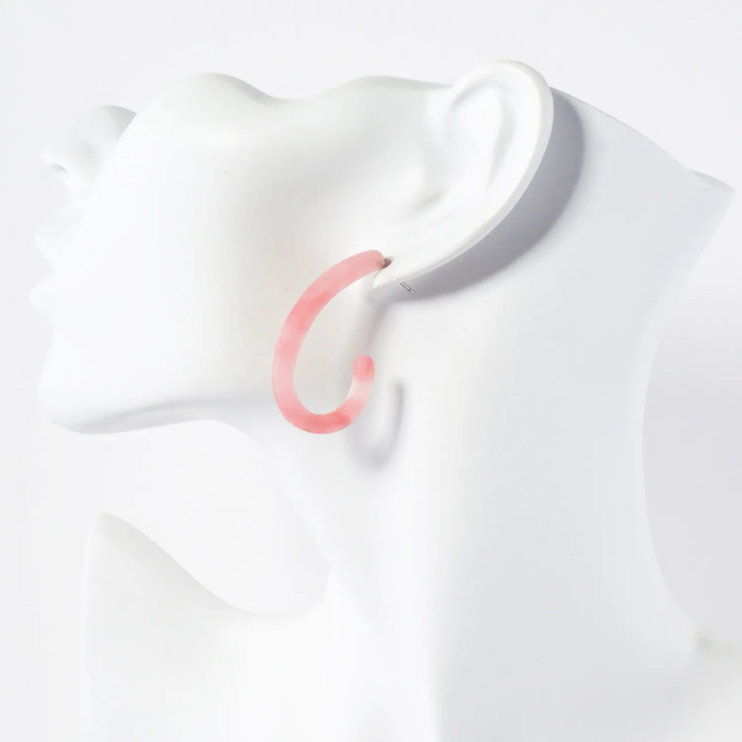 40mm Teardrop Shaped Resin Open Hoop Earrings