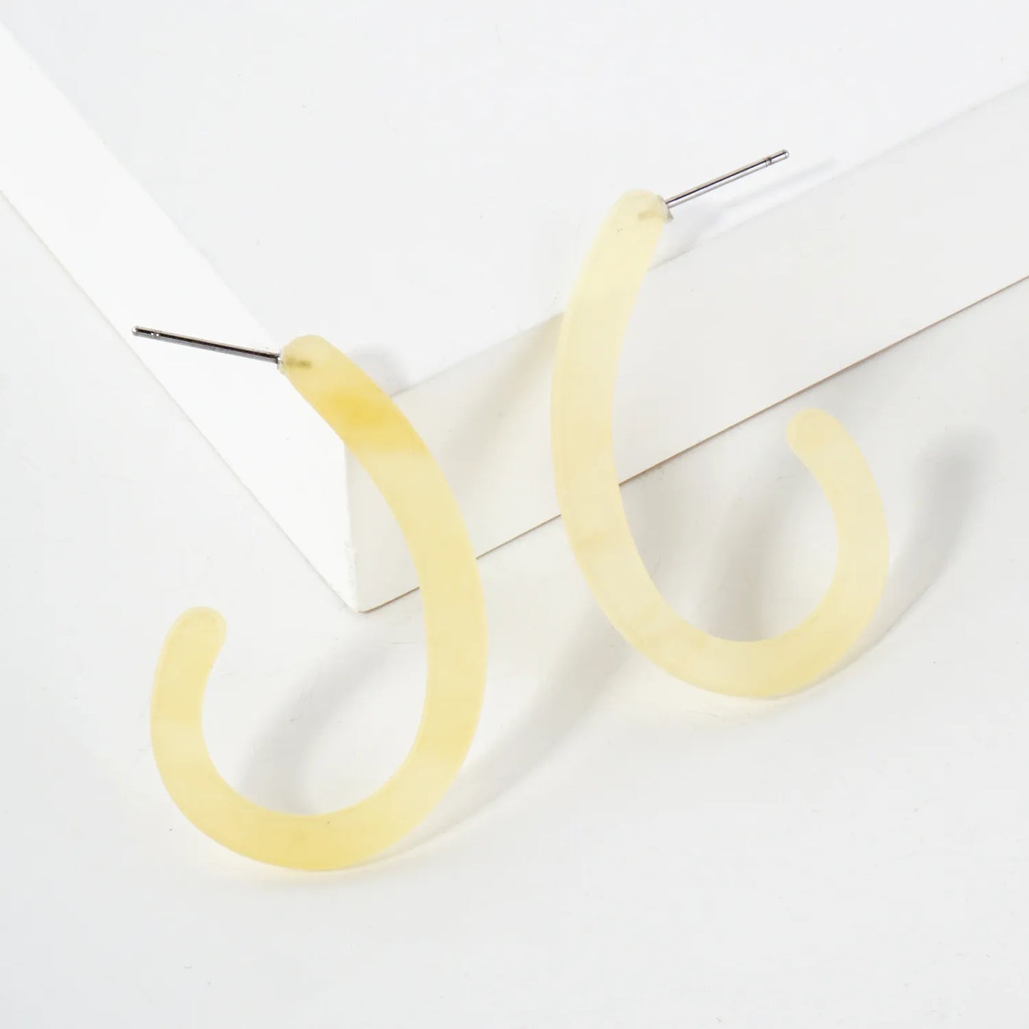 40mm Teardrop Shaped Resin Open Hoop Earrings