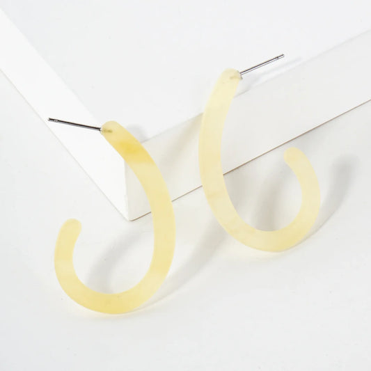 40mm Teardrop Shaped Resin Open Hoop Earrings