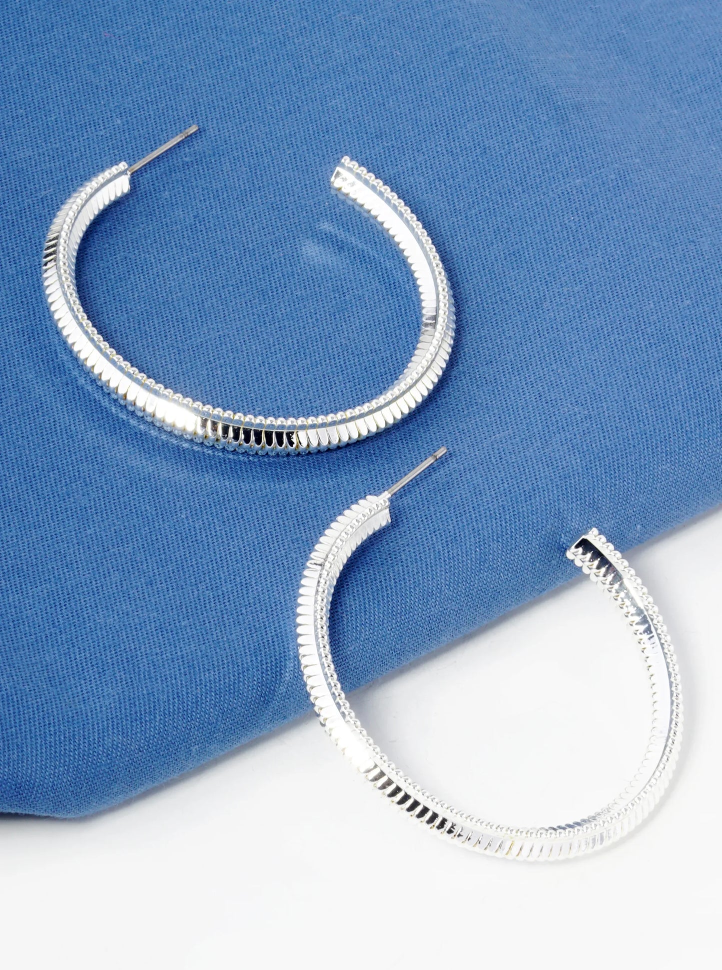 40mm Textured Brass Hoop Earrings