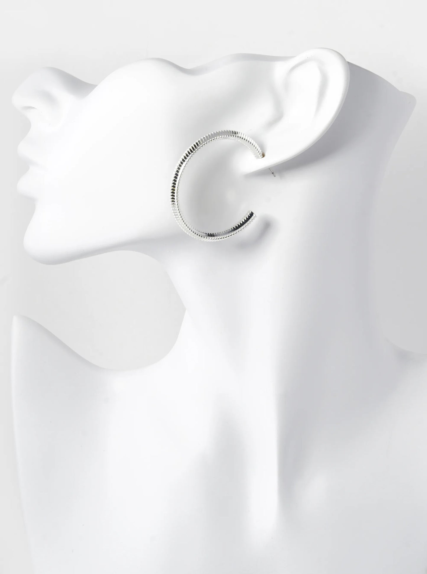 40mm Textured Brass Hoop Earrings