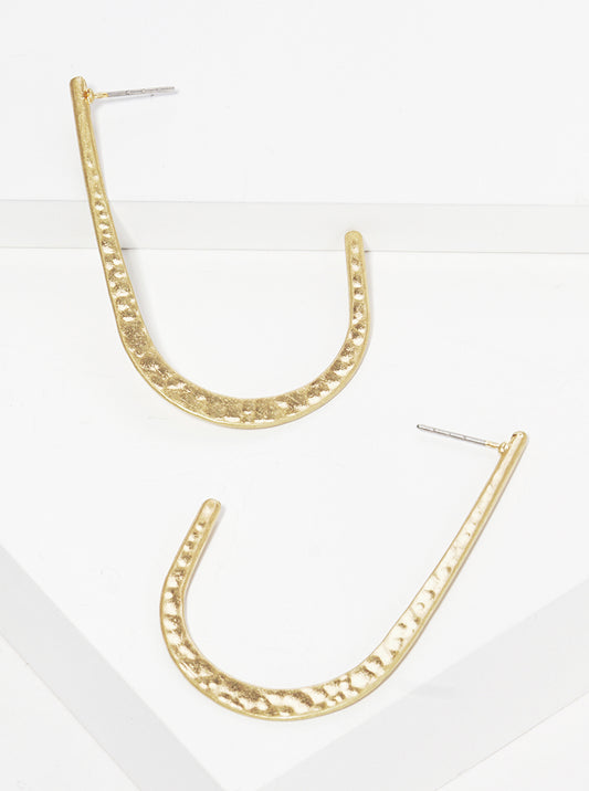 40mm Hammered Geometric Shape Hoop Earrings