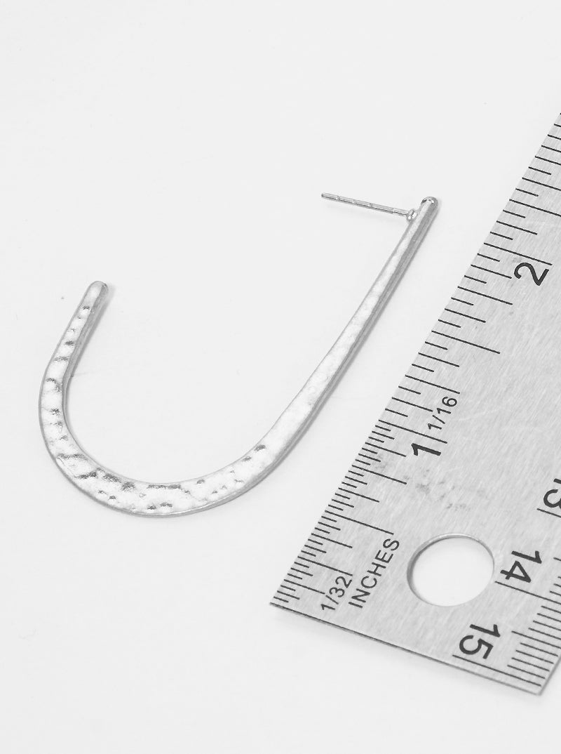 40mm Hammered Geometric Shape Hoop Earrings