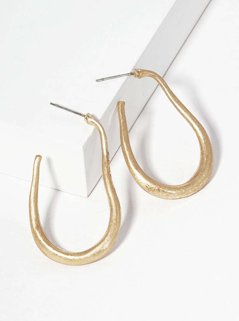 40mm Organic Shape Open Hoop Earrings