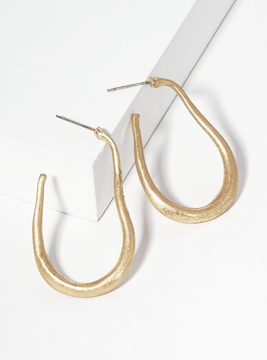 40mm Organic Shape Open Hoop Earrings