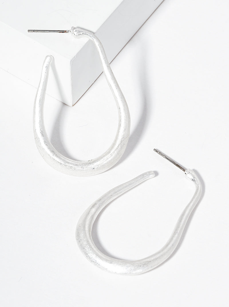 40mm Organic Shape Open Hoop Earrings