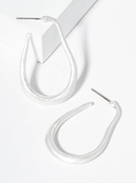 40mm Organic Shape Open Hoop Earrings