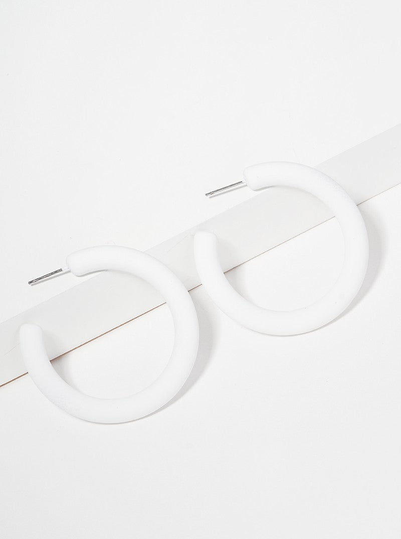 40mm Rubber Coated Resin Open Hoop Earrings