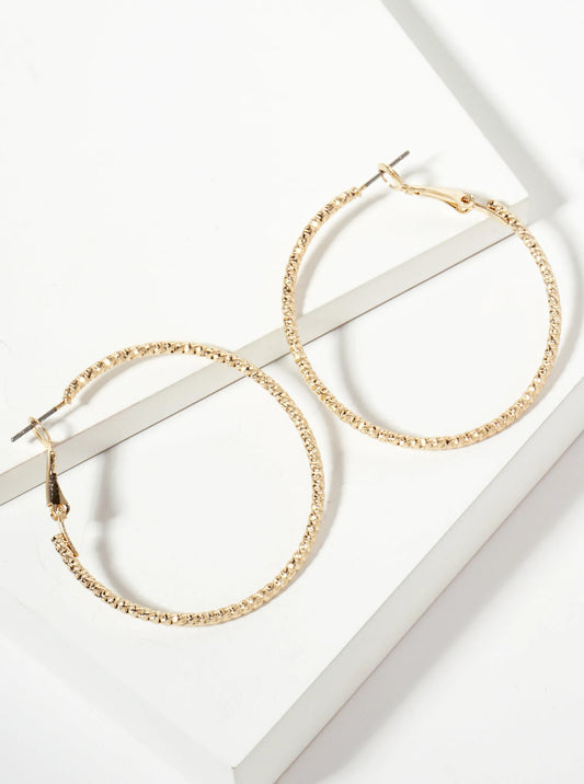 43mm Textured Latch-back Hoop Earrings
