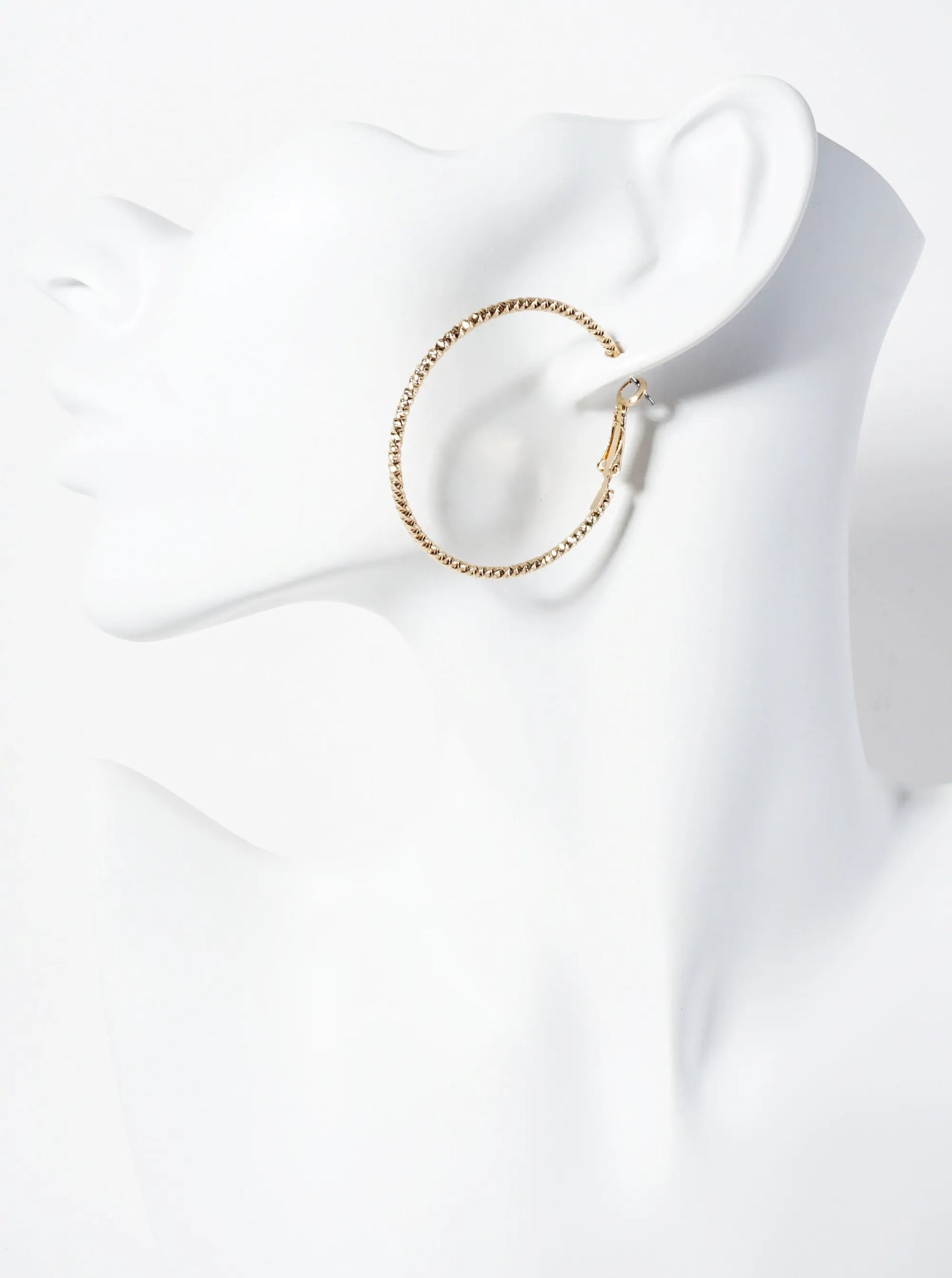 43mm Textured Latch-back Hoop Earrings