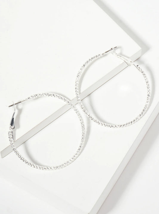 43mm Textured Latch-back Hoop Earrings