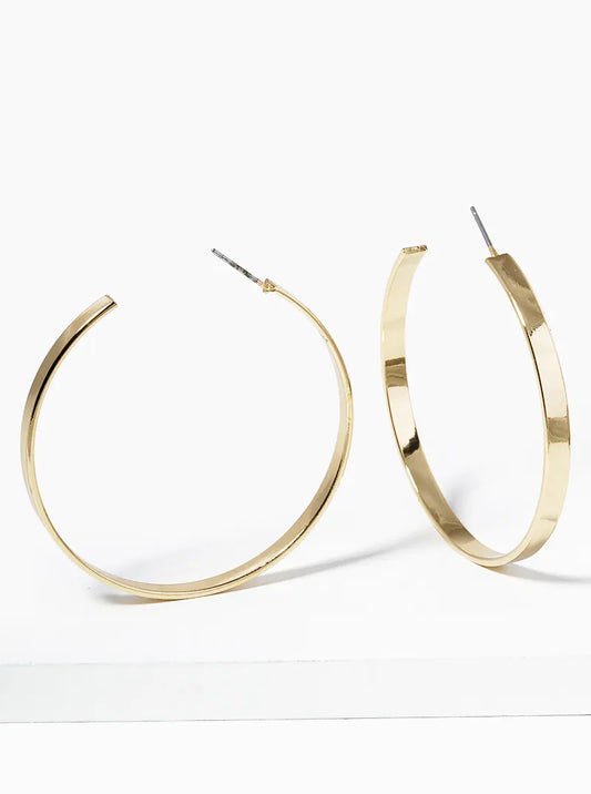 45mm Flat Wide Open Hoop Earrings