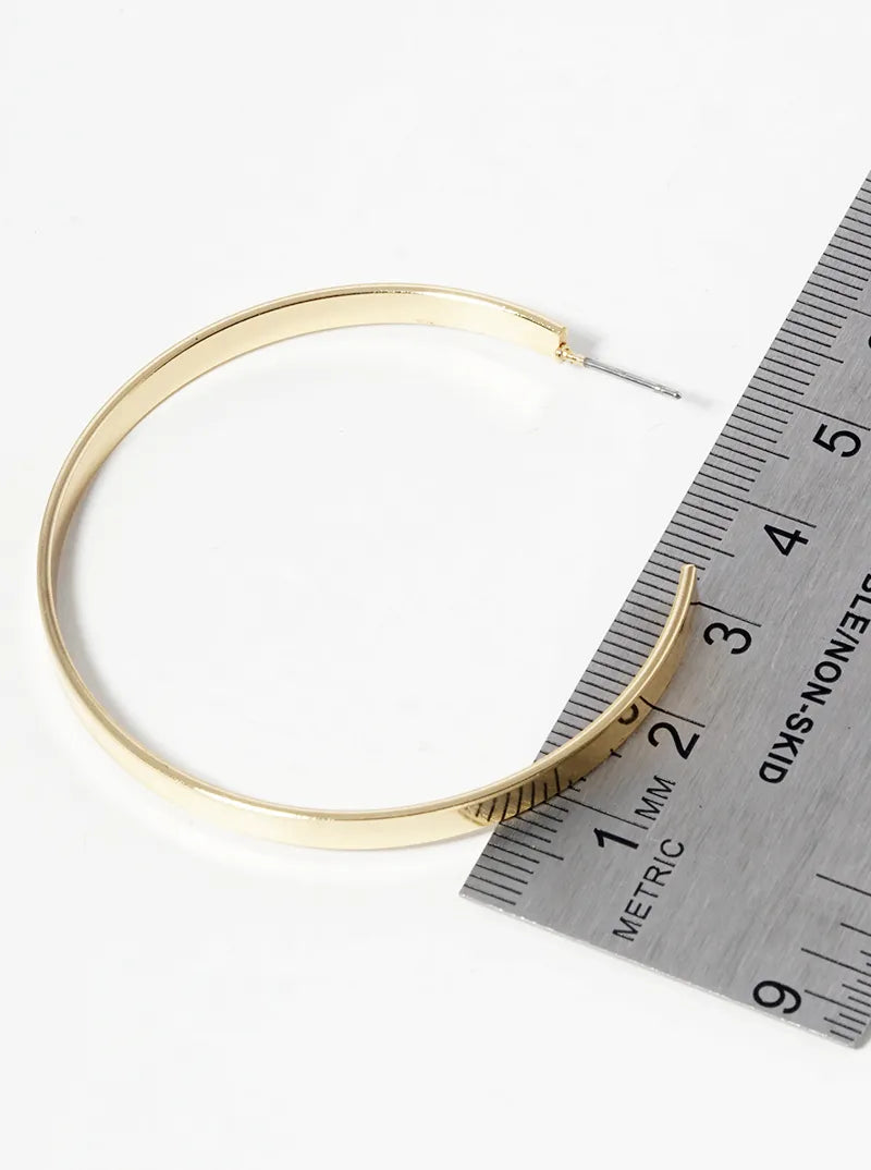 45mm Flat Wide Open Hoop Earrings