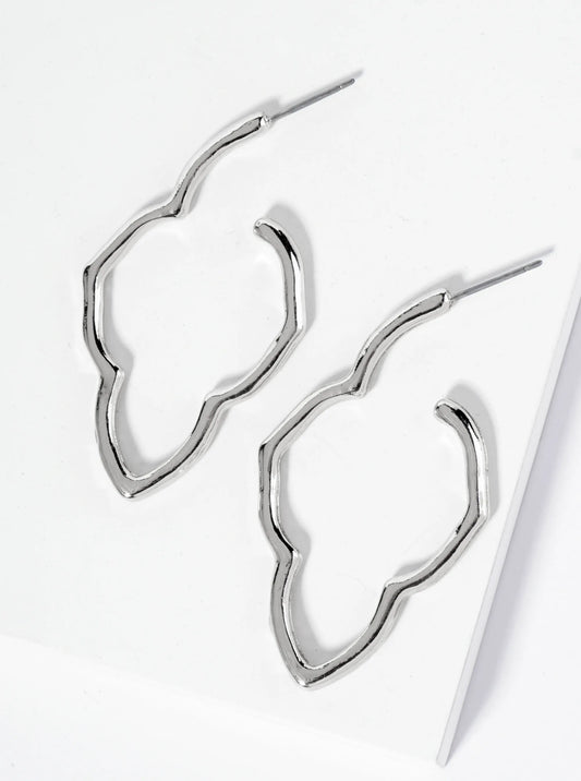 45mm Metal Elongated Quatrefoil Hoop Earrings