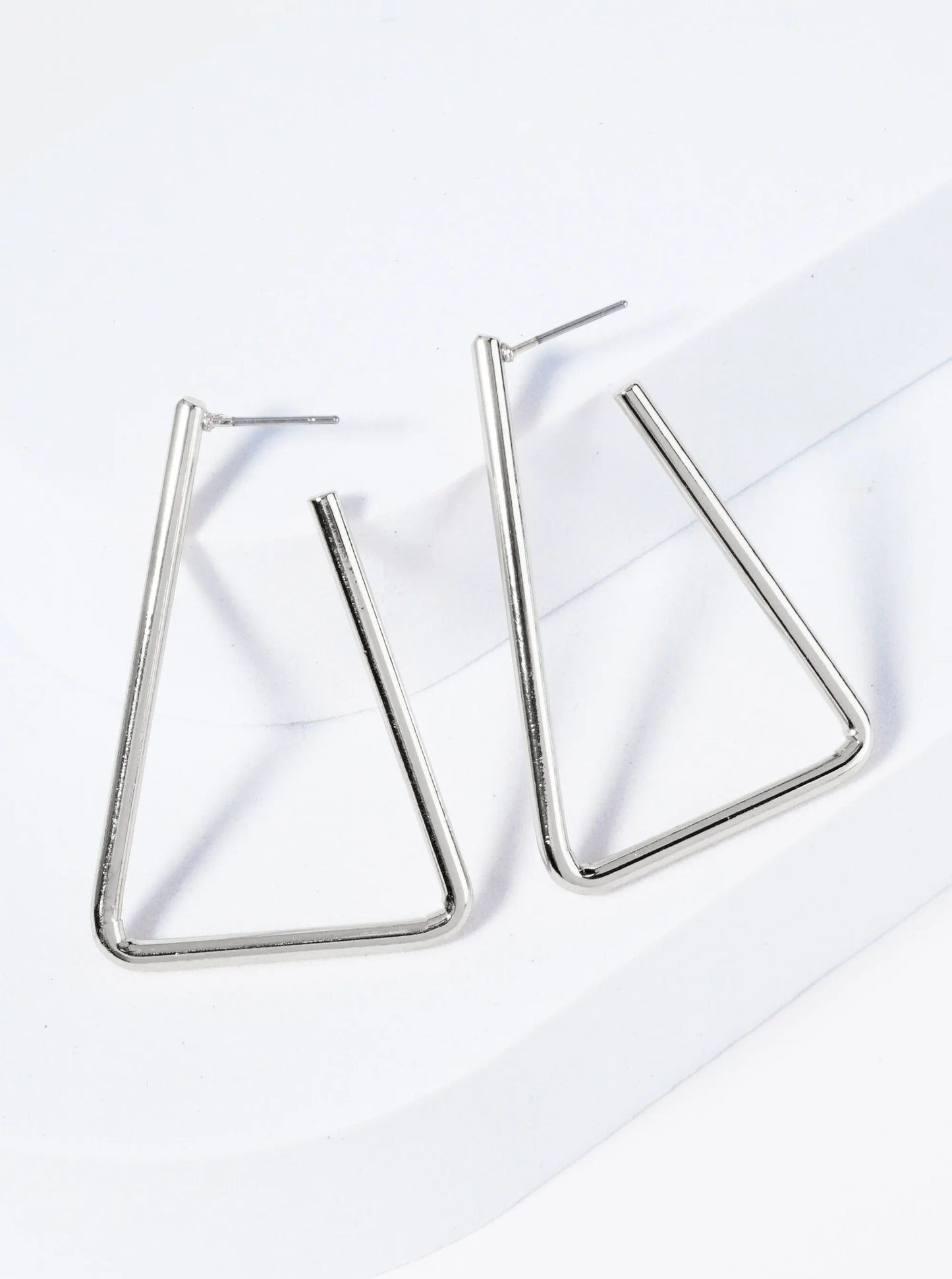 45mm Metal Triangle Open Hoop Earrings