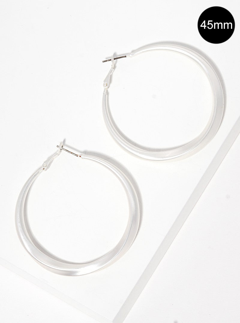 45mm Metal Twist 45mm Latch Back Hoop Earrings