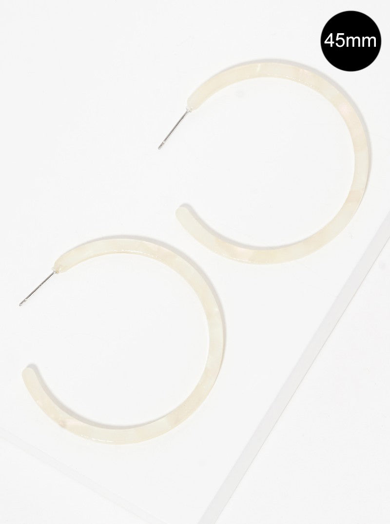 45mm Round Shaped Cellulose Acetate Hoop Earrings