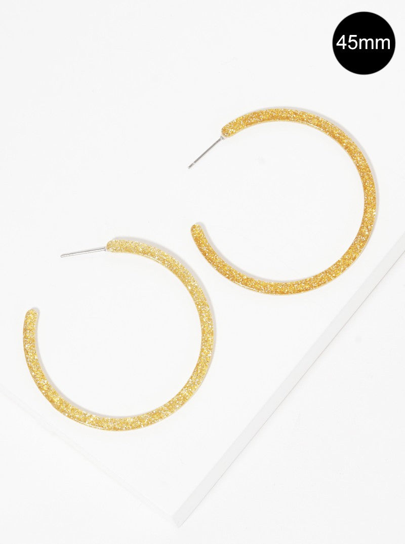 45mm Round Shaped Cellulose Acetate Hoop Earrings