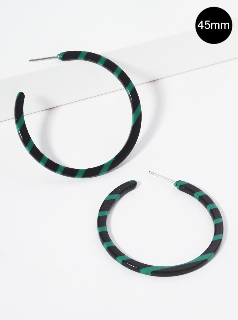 45mm Round Shaped Cellulose Acetate Hoop Earrings