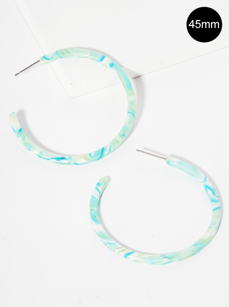 45mm Round Shaped Cellulose Acetate Hoop Earrings