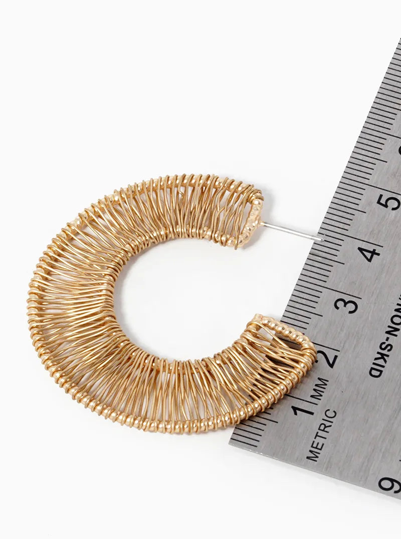 45mm Wired Brass Hoop Earrings