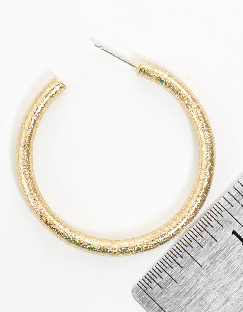 45mm Hollow Tube Sterling Silver Post Hoop Earrings