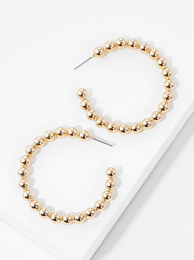 45mm Metal Ball Hoop Earrings