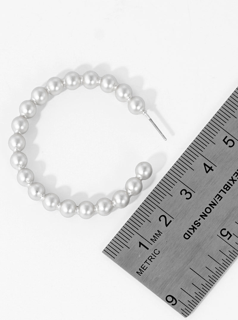 45mm Metal Ball Hoop Earrings