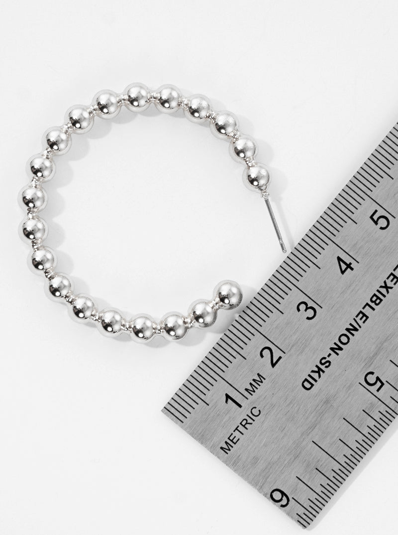 45mm Metal Ball Hoop Earrings