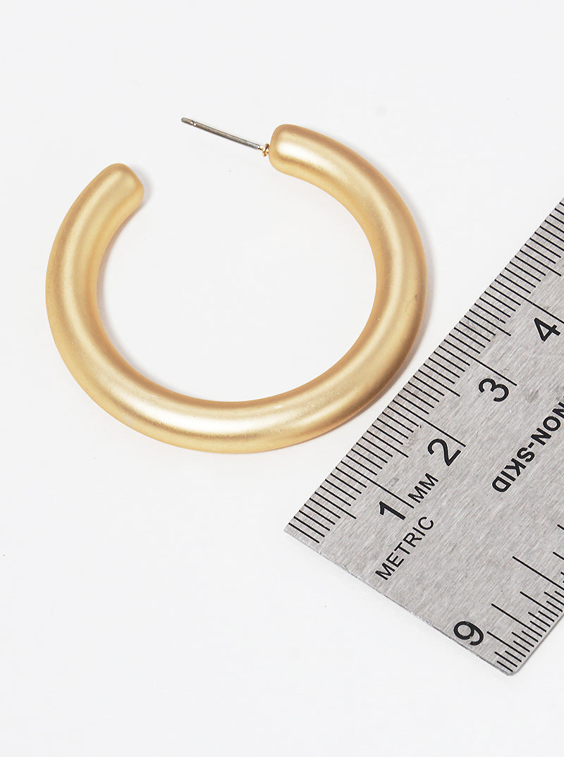45mm Metal Plated Resin Lightweight Hollow Open Hoop Earrings