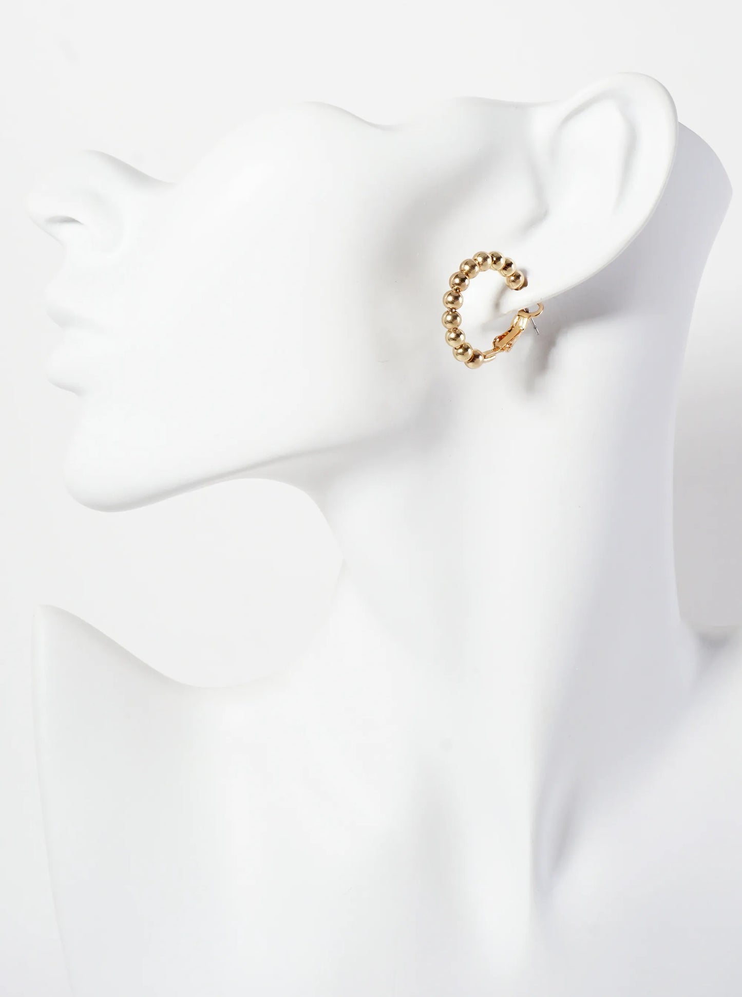 4mm Ball-Bead 20mm Latch-Back Hoop Earrings