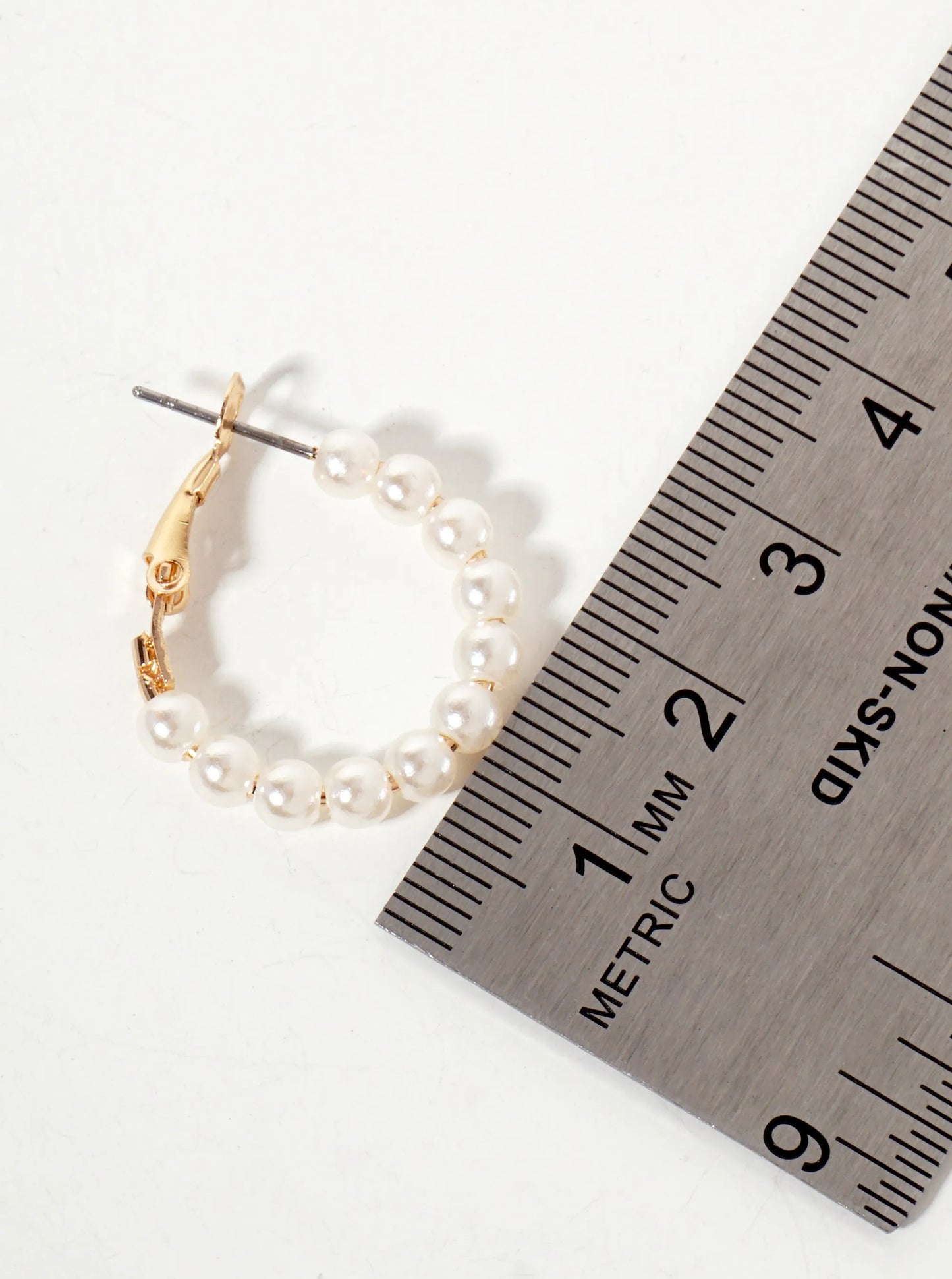 4mm Ball-Bead 20mm Latch-Back Hoop Earrings