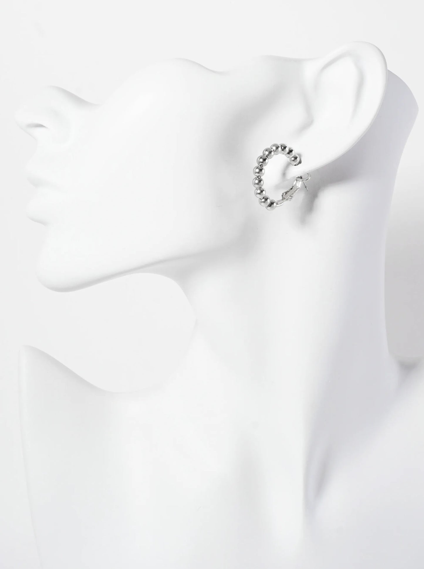 4mm Ball-Bead 20mm Latch-Back Hoop Earrings
