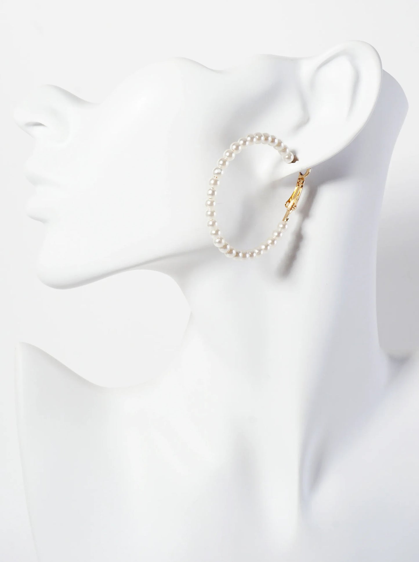 4mm Ball-Bead 40mm Latch-Back Hoop Earrings