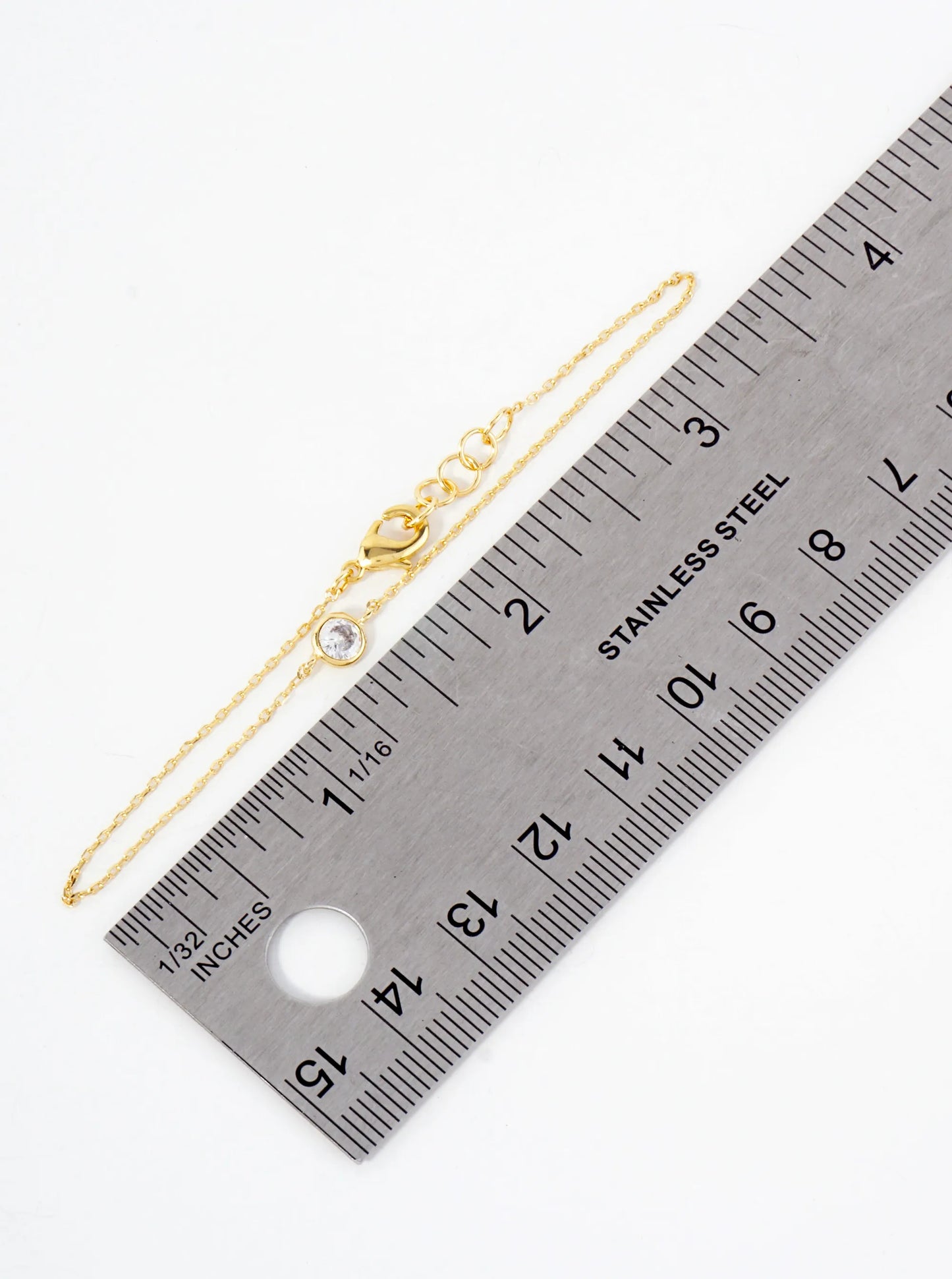 4mm CZ-Stone 18K-Gold-Dipped Chain Bracelet