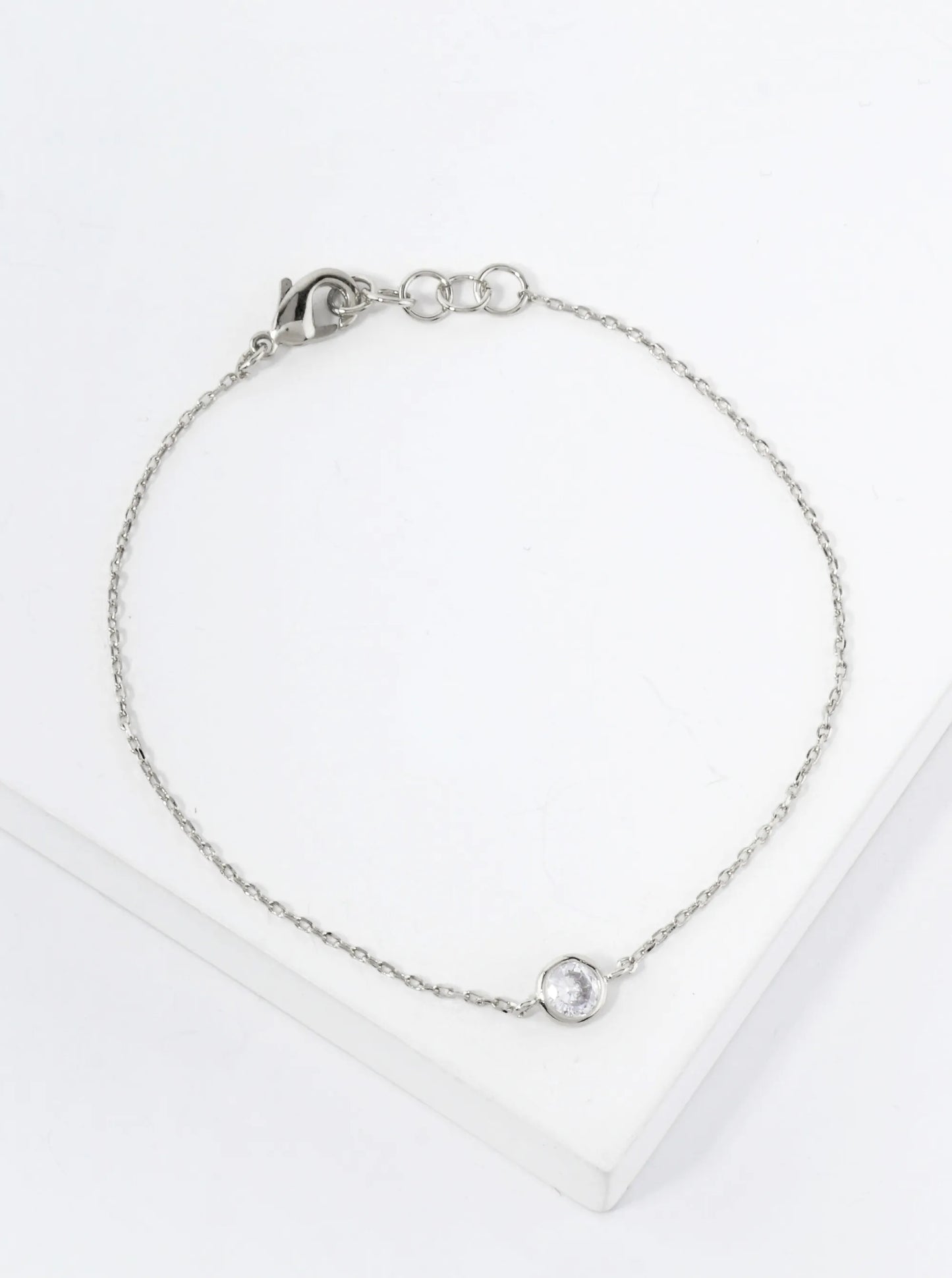 4mm CZ-Stone 18K-Gold-Dipped Chain Bracelet