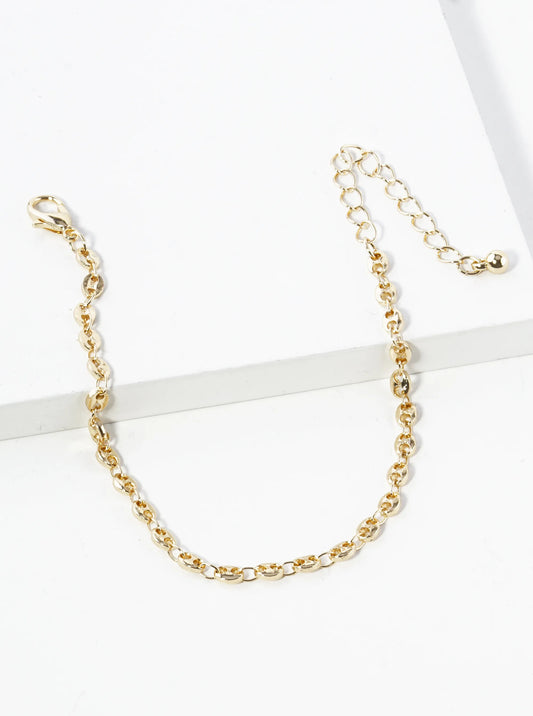 4mm Dainty Coffee Bean Chain Bracelet