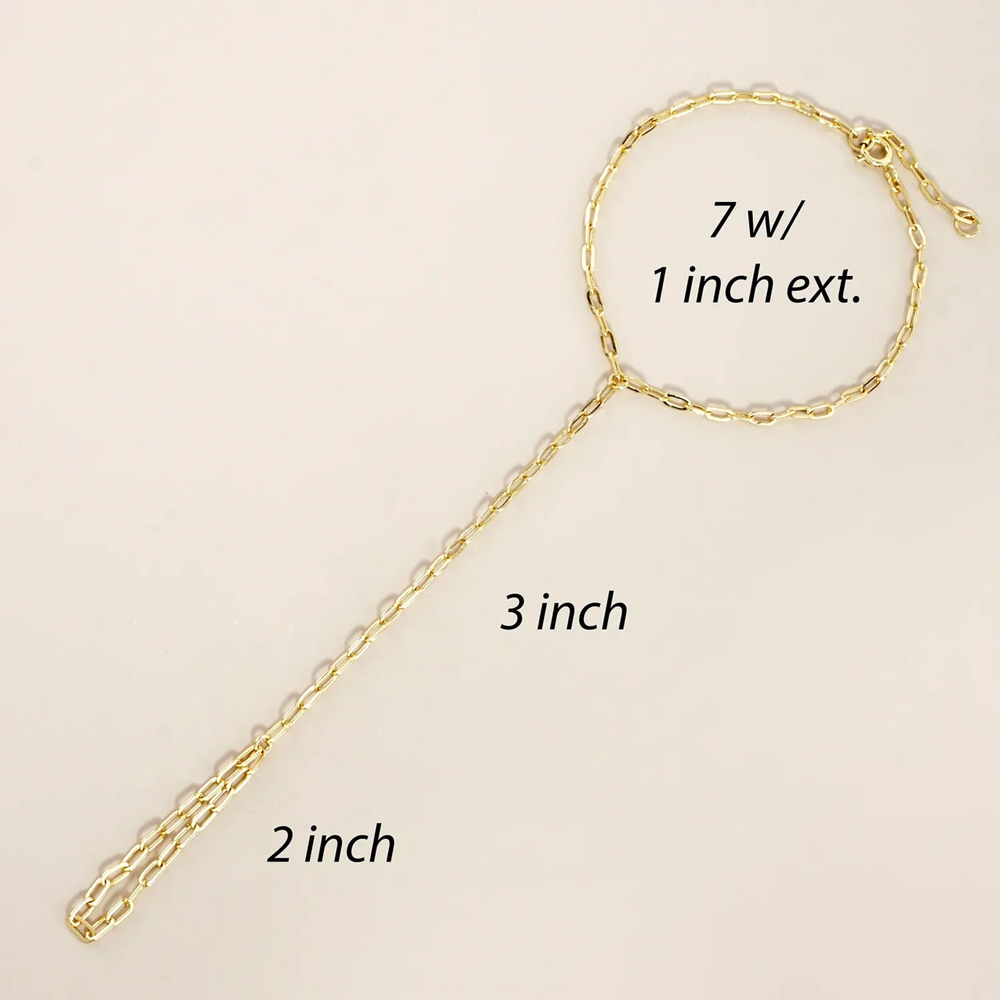 4mm Link-Chain 18K-Gold-Dipped Brass Hand-Chain Bracelet