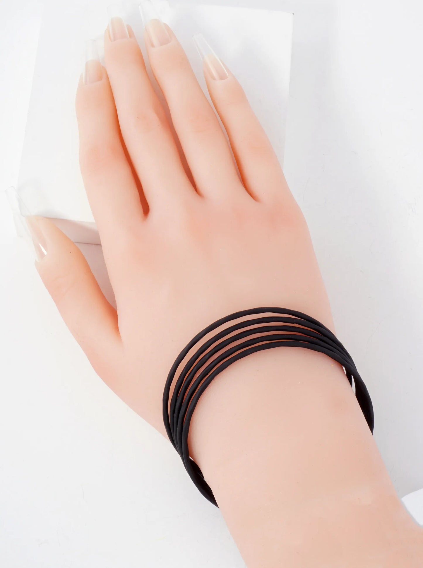 5-PC-Set Hammered-Texture Metal Enamel Bangle Bracelet