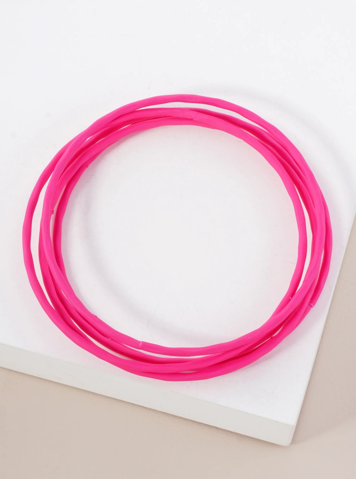 5-PC-Set Hammered-Texture Metal Enamel Bangle Bracelet