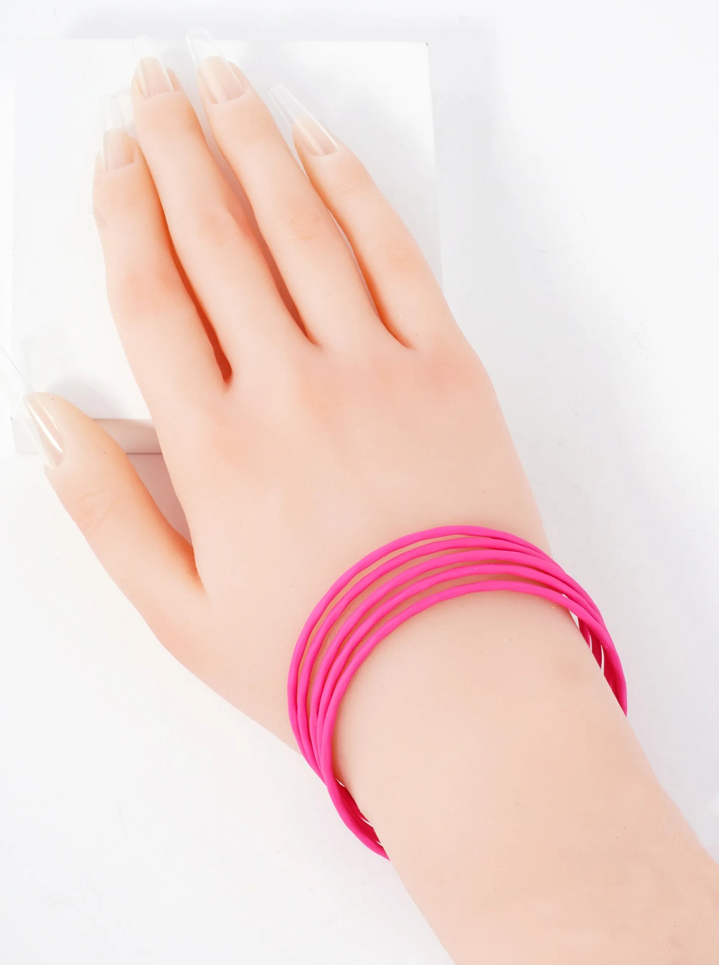 5-PC-Set Hammered-Texture Metal Enamel Bangle Bracelet