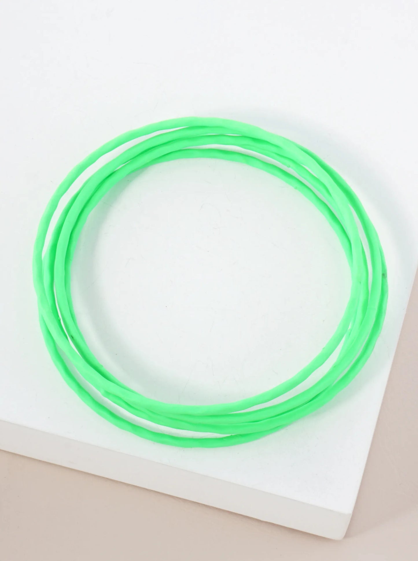 5-PC-Set Hammered-Texture Metal Enamel Bangle Bracelet