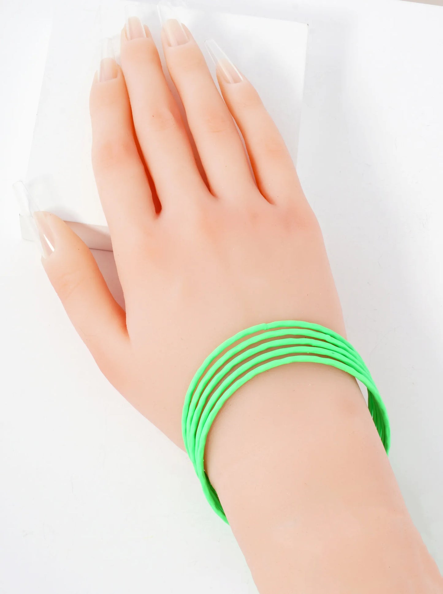 5-PC-Set Hammered-Texture Metal Enamel Bangle Bracelet